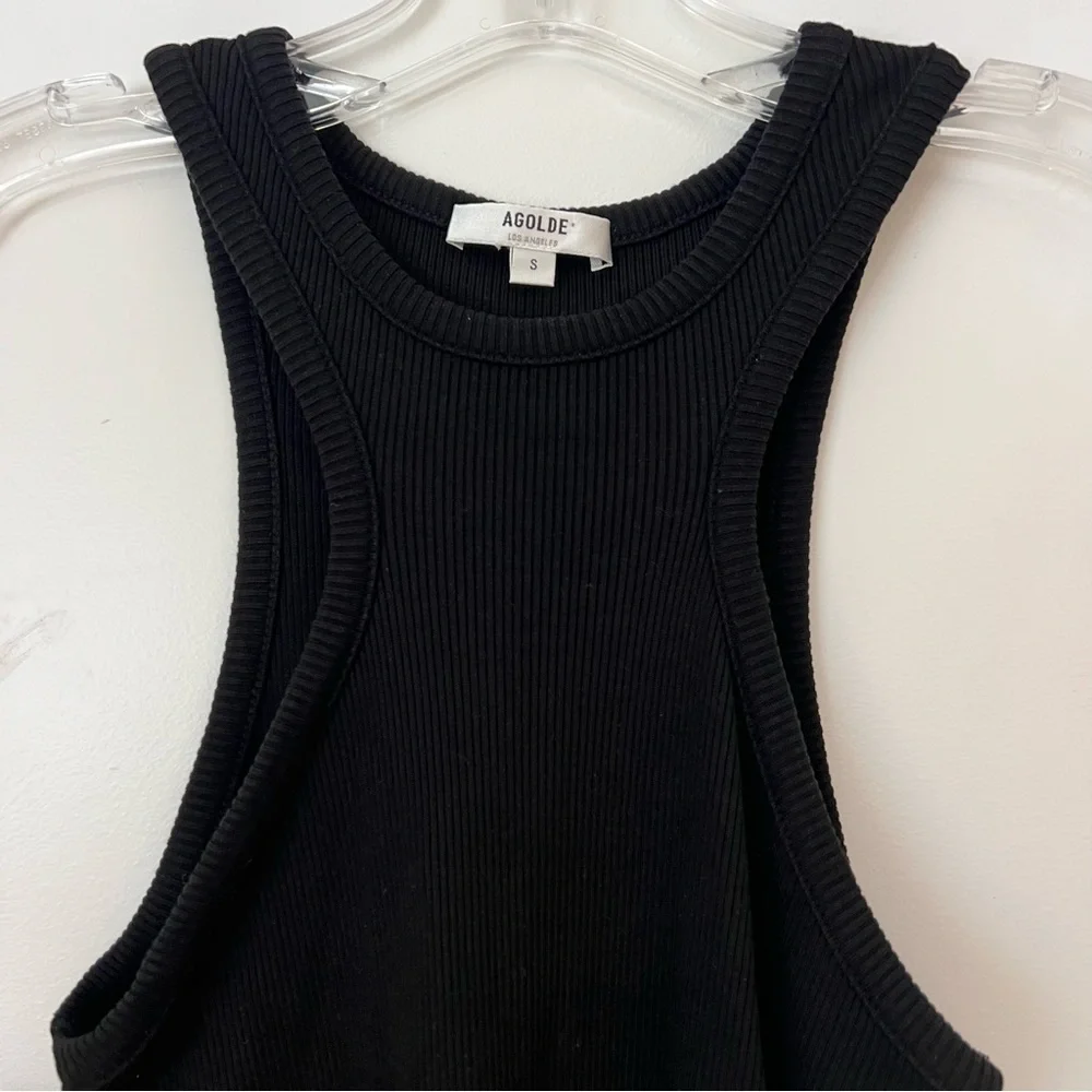 Agolde Bea Cutaway Tank Ribbed Black - Picture 8 of 10